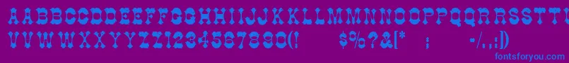 Berlooscomix Font – Blue Fonts on Purple Background