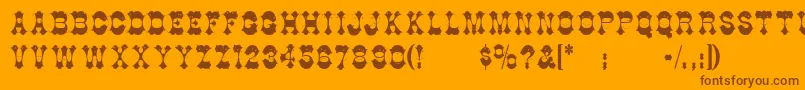 Berlooscomix Font – Brown Fonts on Orange Background