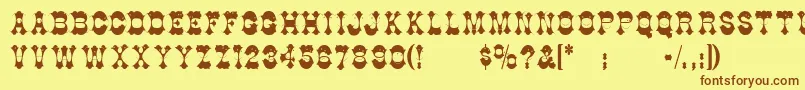 Berlooscomix Font – Brown Fonts on Yellow Background