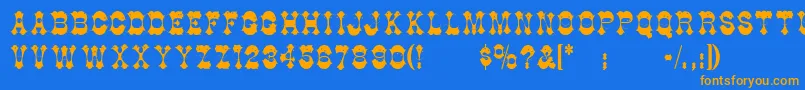 Berlooscomix Font – Orange Fonts on Blue Background