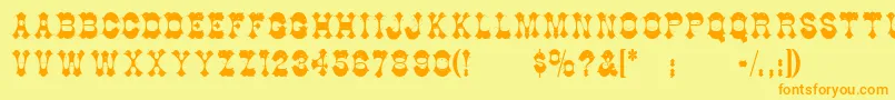 Berlooscomix Font – Orange Fonts on Yellow Background