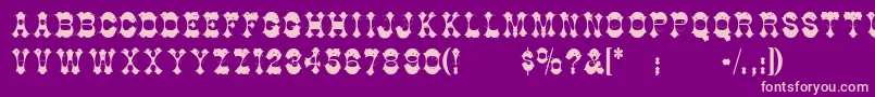 Berlooscomix Font – Pink Fonts on Purple Background