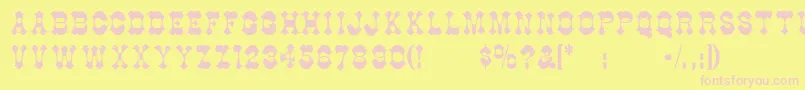 Berlooscomix Font – Pink Fonts on Yellow Background