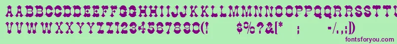 Berlooscomix Font – Purple Fonts on Green Background