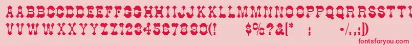 Berlooscomix Font – Red Fonts on Pink Background