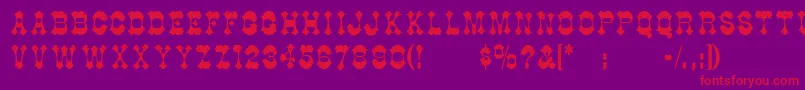 Berlooscomix Font – Red Fonts on Purple Background