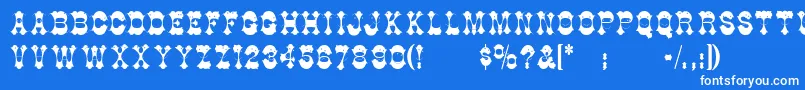 Berlooscomix Font – White Fonts on Blue Background