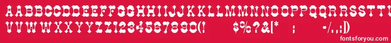 Berlooscomix Font – White Fonts on Red Background