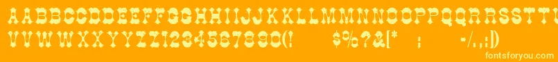 Berlooscomix Font – Yellow Fonts on Orange Background