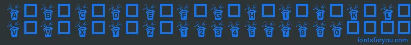 Weitere Informationen zur KrMagicRabbit-Schriftart KrMagicRabbit-Schriftart – Blaue Schriften auf schwarzem Hintergrund