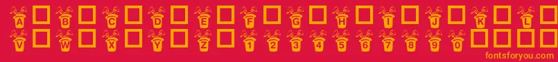 KrMagicRabbit Font – Orange Fonts on Red Background