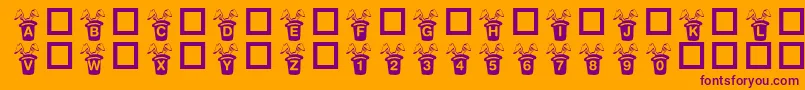 Czcionka KrMagicRabbit – fioletowe czcionki na pomarańczowym tle