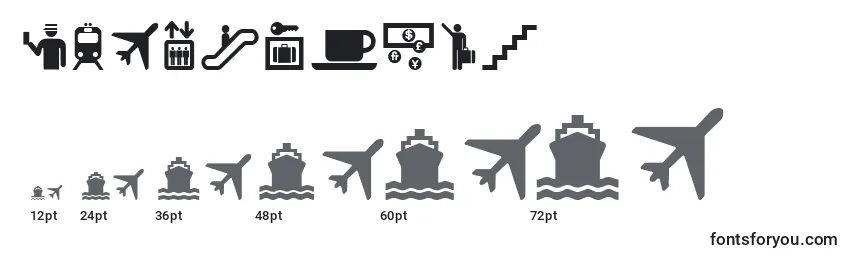 Размеры шрифта Travelcons