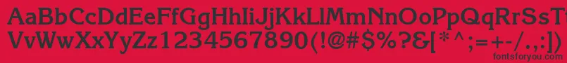 Fonte Karlajohnson6Boldsh – fontes pretas em um fundo vermelho