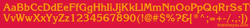Karlajohnson6Boldsh-Schriftart – Orangefarbene Schriften auf rotem Hintergrund