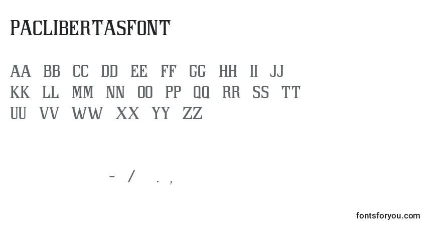 Fuente PacLibertasFont - alfabeto, números, caracteres especiales