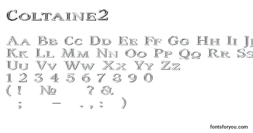 A fonte Coltaine2 – alfabeto, números, caracteres especiais