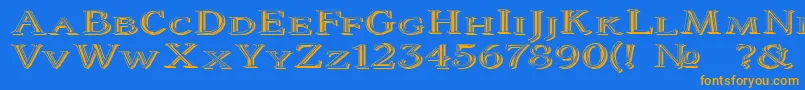 Coltaine2 Font – Orange Fonts on Blue Background