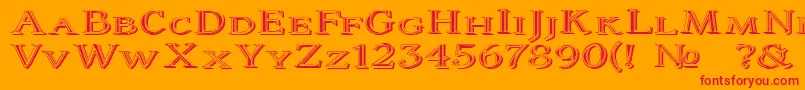 フォントColtaine2 – オレンジの背景に赤い文字