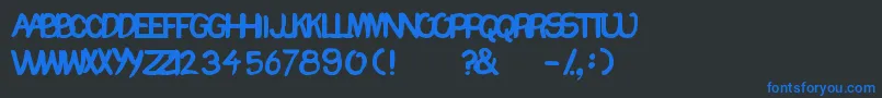 Chomp Font – Blue Fonts on Black Background