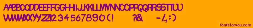 フォントChomp – オレンジの背景に紫のフォント