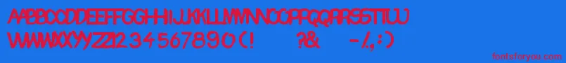 フォントChomp – 赤い文字の青い背景