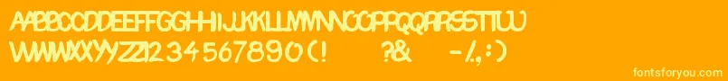 Chomp Font – Yellow Fonts on Orange Background