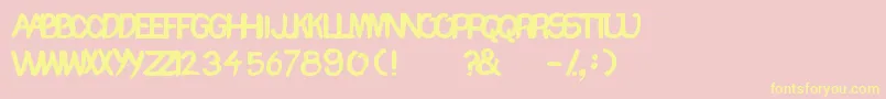 Chomp Font – Yellow Fonts on Pink Background