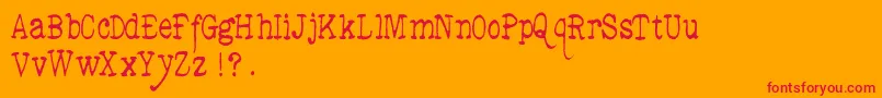 DedEnd Font – Red Fonts on Orange Background