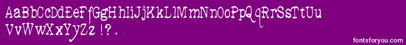 DedEnd-Schriftart – Weiße Schriften auf violettem Hintergrund