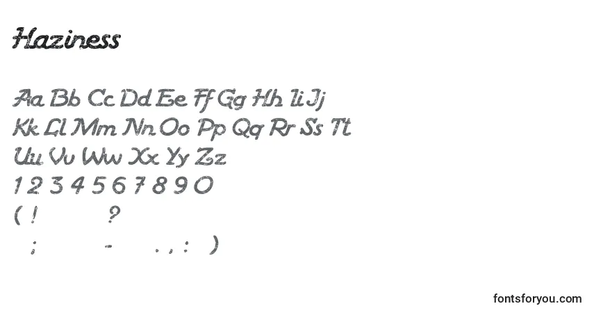 Fuente Haziness - alfabeto, números, caracteres especiales