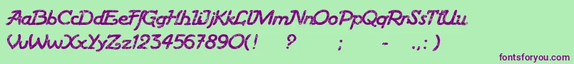 Haziness Font – Purple Fonts on Green Background