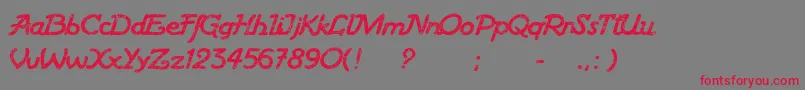 Haziness-Schriftart – Rote Schriften auf grauem Hintergrund