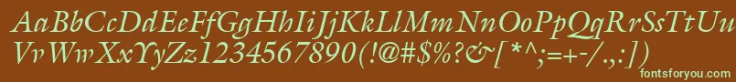 AcanthusSsiItalic Font – Green Fonts on Brown Background