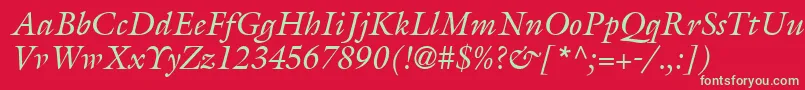 AcanthusSsiItalic Font – Green Fonts on Red Background