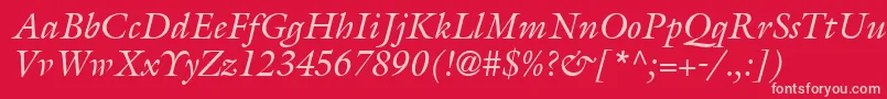 AcanthusSsiItalic Font – Pink Fonts on Red Background