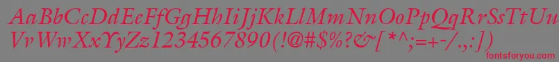 AcanthusSsiItalic Font – Red Fonts on Gray Background