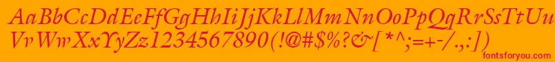 AcanthusSsiItalic Font – Red Fonts on Orange Background