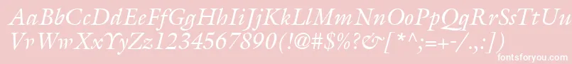 フォントAcanthusSsiItalic – ピンクの背景に白い文字