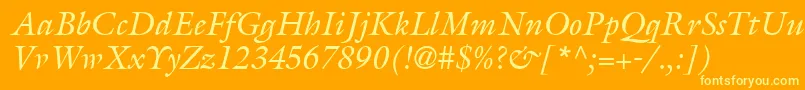 AcanthusSsiItalic Font – Yellow Fonts on Orange Background