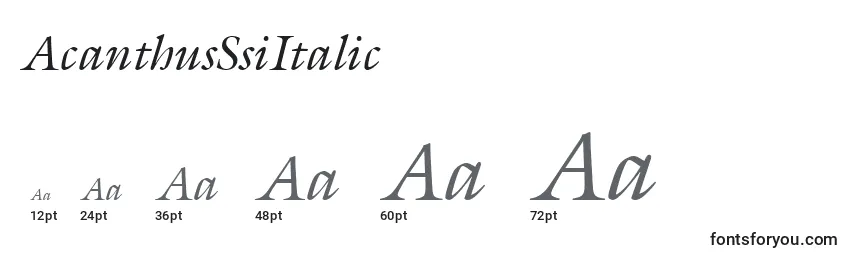 Размеры шрифта AcanthusSsiItalic