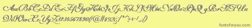 Intermission Font – Gray Fonts on Yellow Background