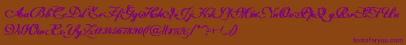 Intermission Font – Purple Fonts on Brown Background