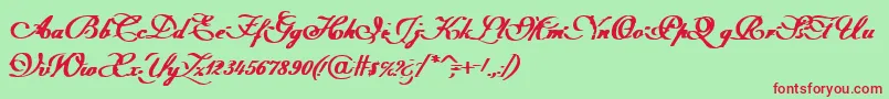 Intermission Font – Red Fonts on Green Background