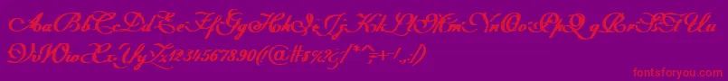Czcionka Intermission – czerwone czcionki na fioletowym tle