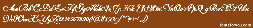 フォントIntermission – 茶色の背景に白い文字