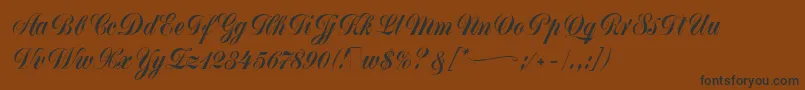 MonikaScript Font – Black Fonts on Brown Background