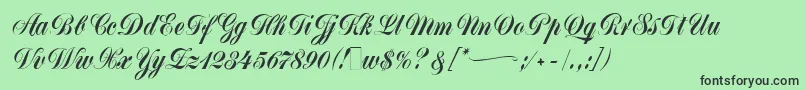 MonikaScript Font – Black Fonts on Green Background