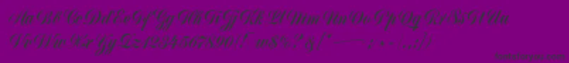 MonikaScript-Schriftart – Schwarze Schriften auf violettem Hintergrund