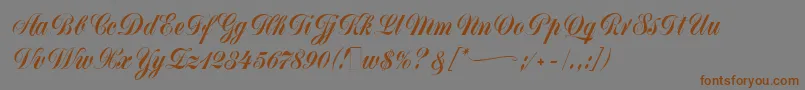 MonikaScript Font – Brown Fonts on Gray Background